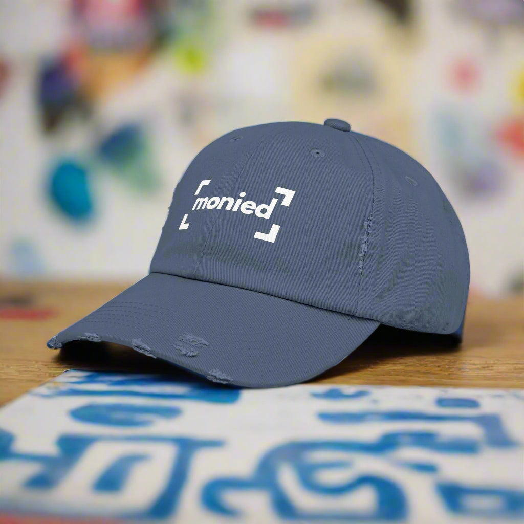 Trendy Distressed Cap - Monied Hat, Unisex Fashion Accessory, Gift for Entrepreneurs, Casual Everyday Wear, Adjustable