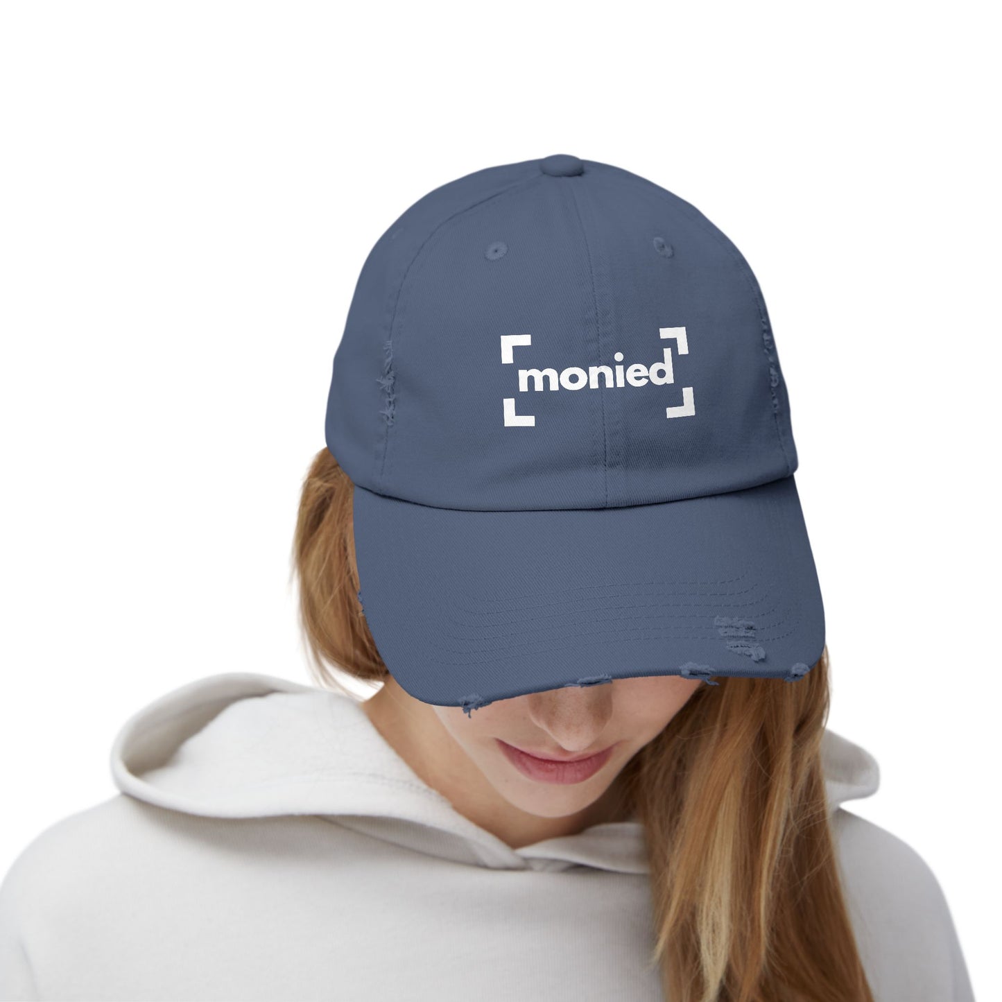 Trendy Distressed Cap - Monied Hat, Unisex Fashion Accessory, Gift for Entrepreneurs, Casual Everyday Wear, Adjustable