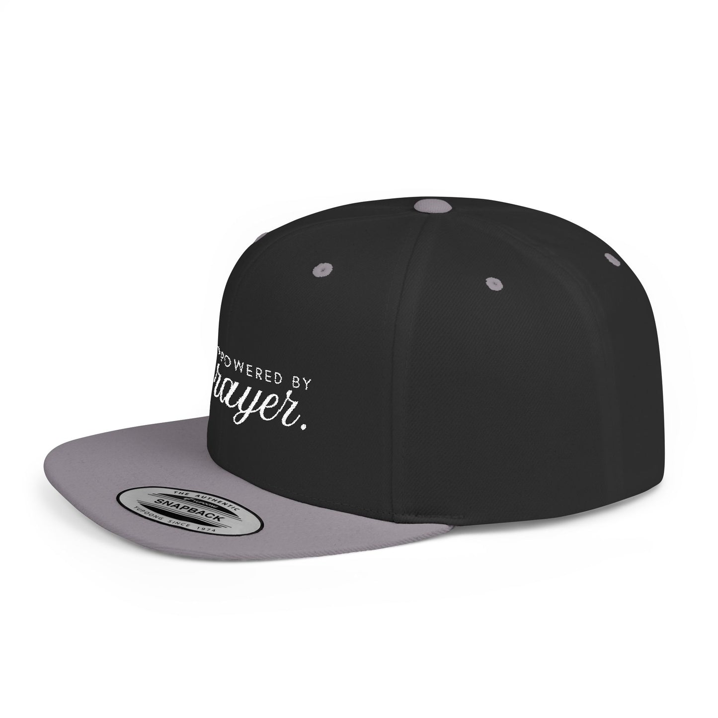 Powered By Prayer - Snapback Cap - Stylish Flat Bill Snapback