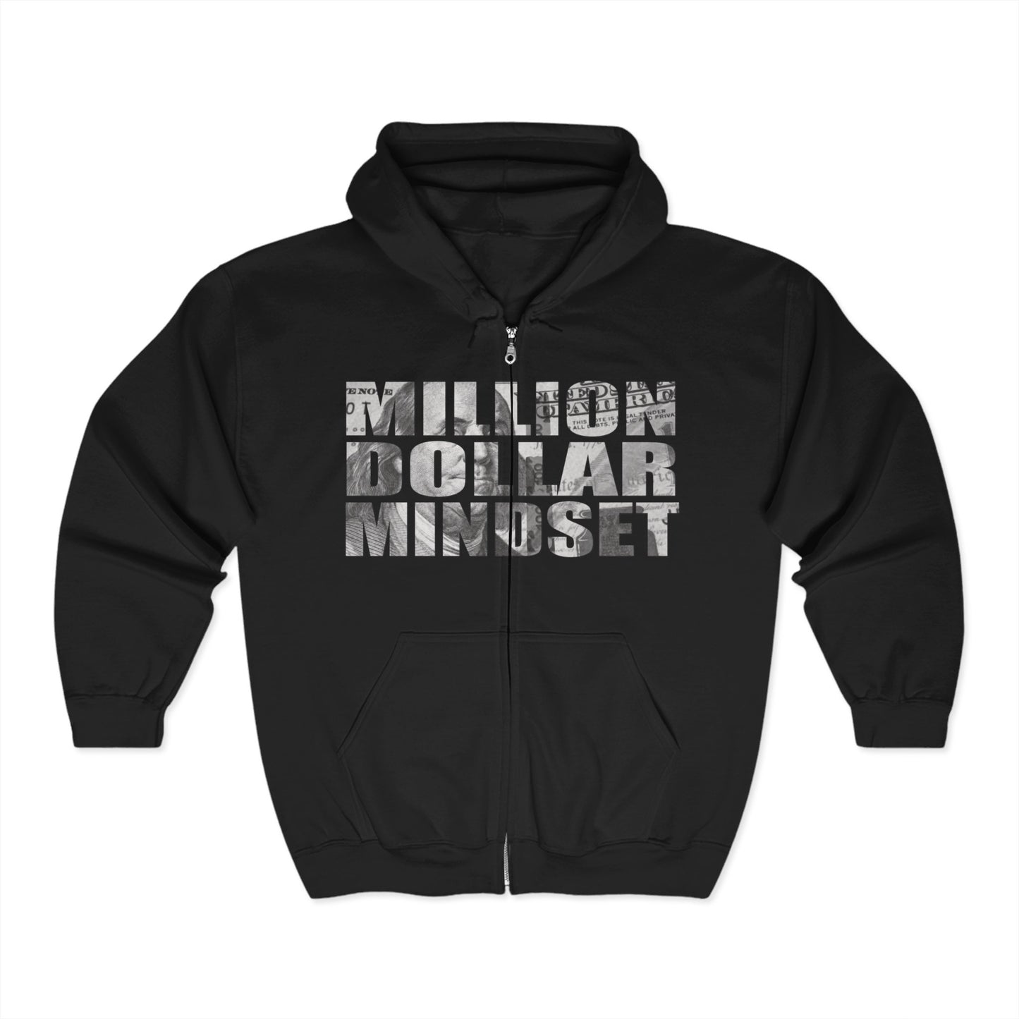 Million Dollar Mindset Zip Up Hooded Sweatshirt
