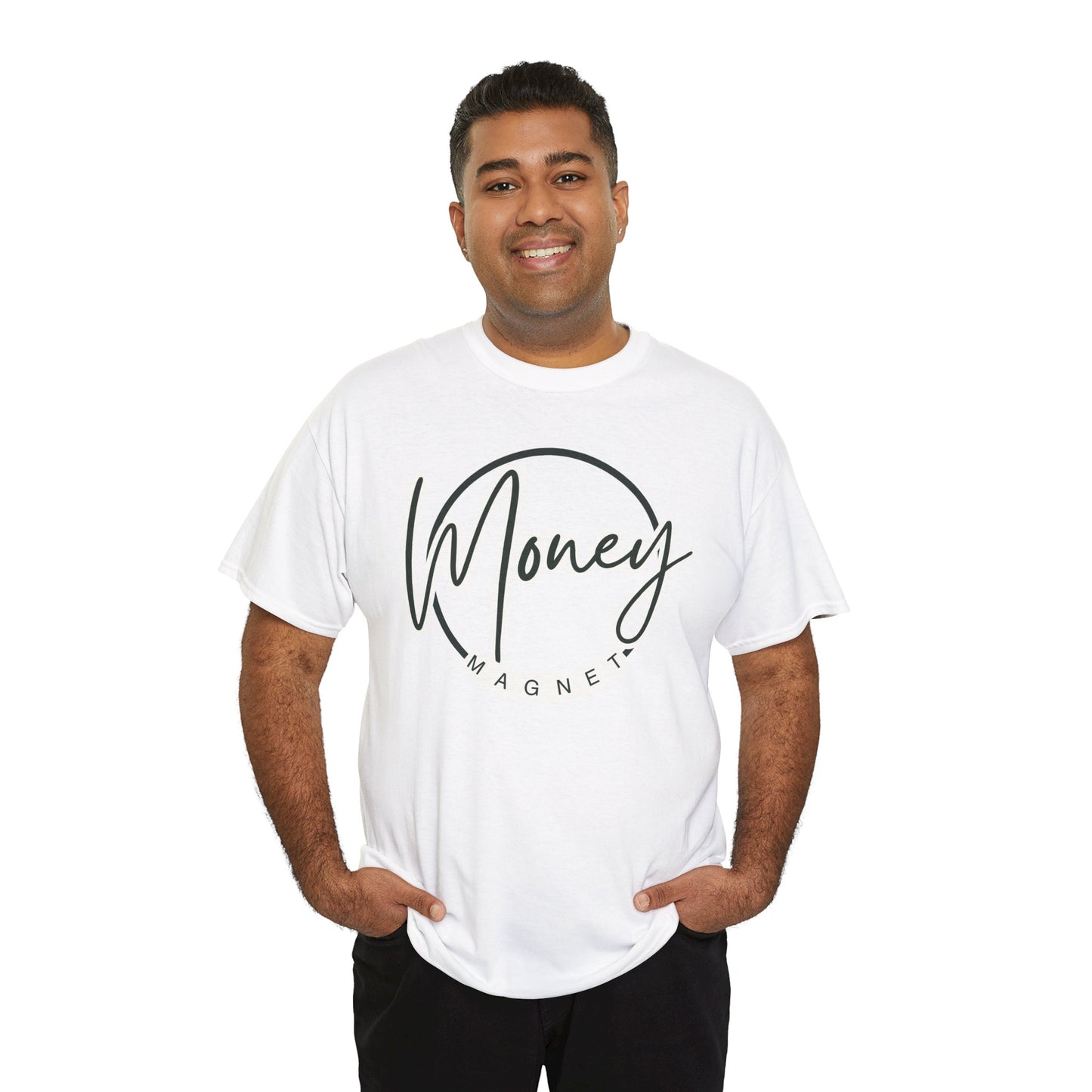 Money Magnet Unisex Heavy Cotton Tee β Motivational Graphic Tee for Positive Vibes
