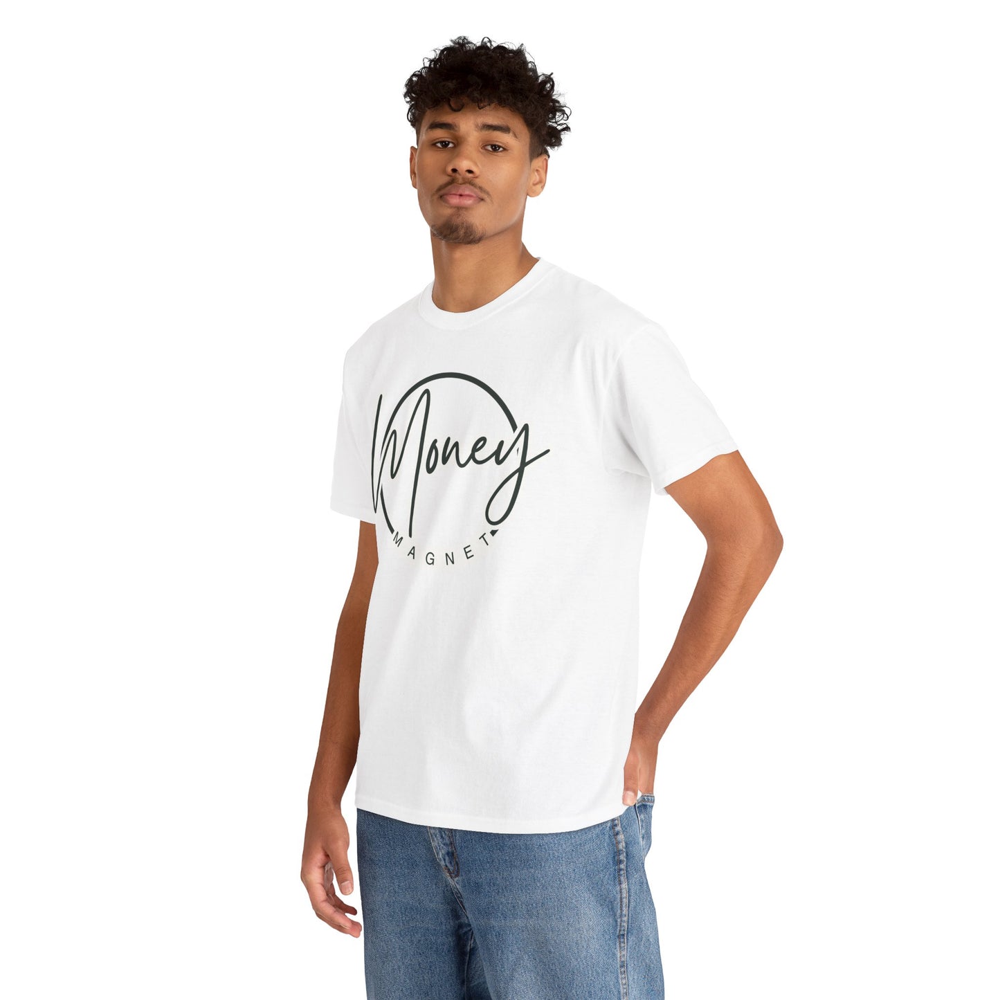 Money Magnet Unisex Heavy Cotton Tee β Motivational Graphic Tee for Positive Vibes