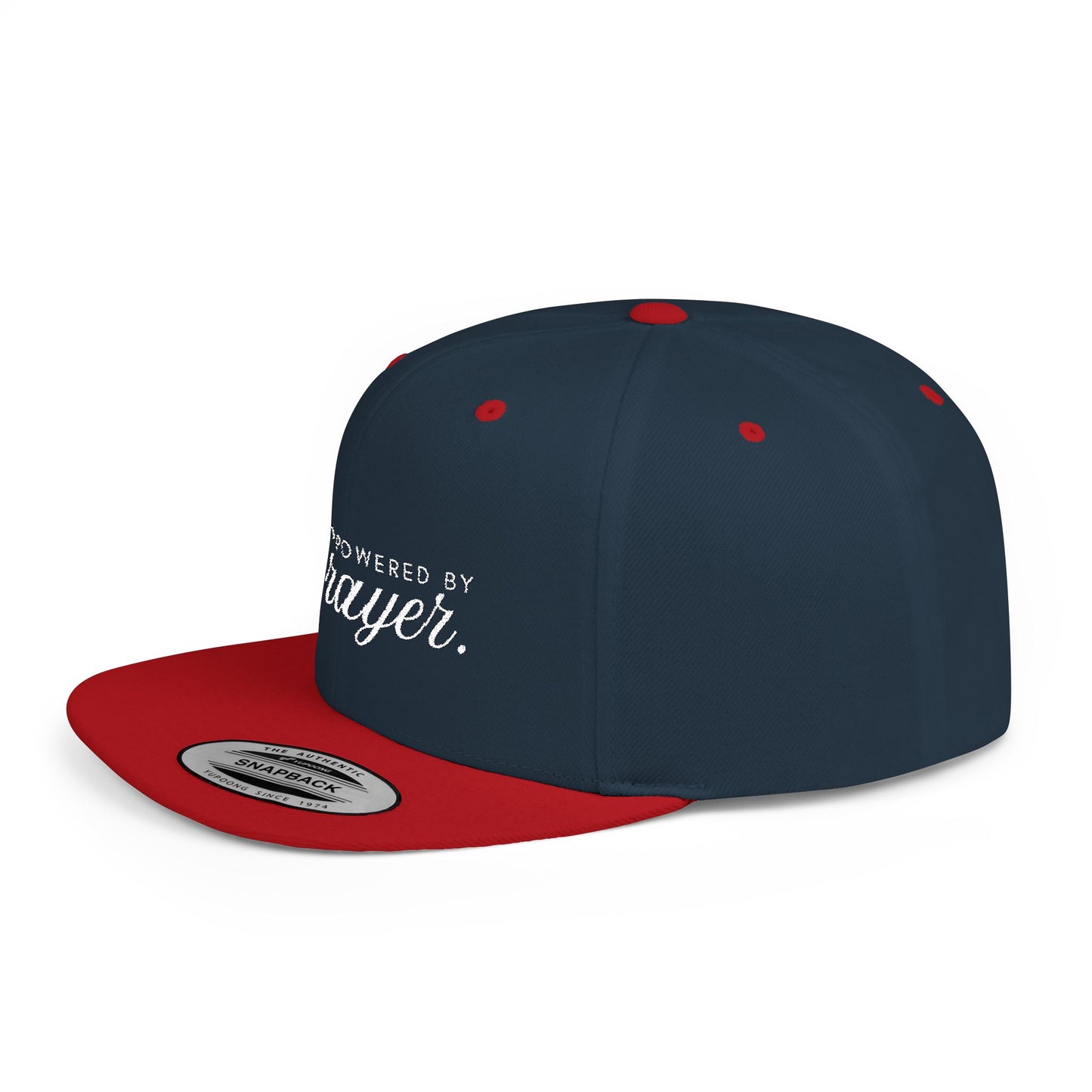 Powered By Prayer - Snapback Cap - Stylish Flat Bill Snapback