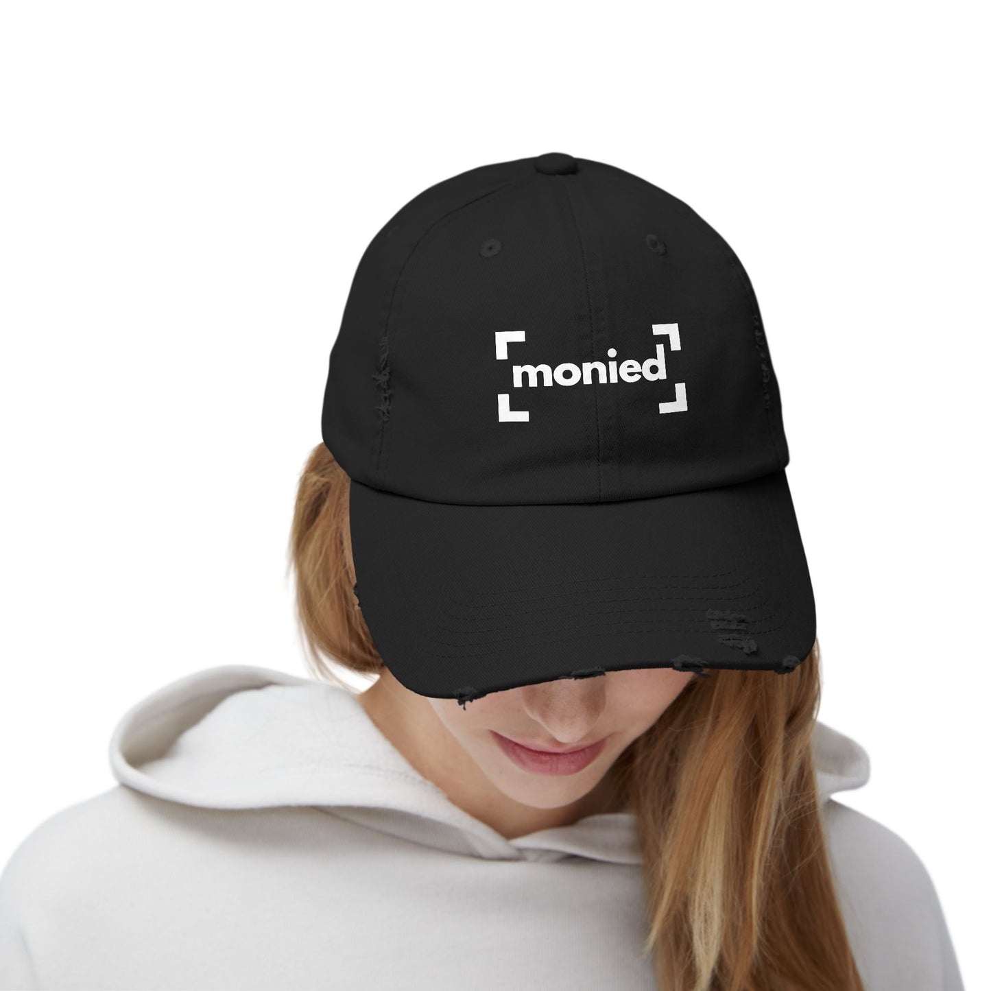 Trendy Distressed Cap - Monied Hat, Unisex Fashion Accessory, Gift for Entrepreneurs, Casual Everyday Wear, Adjustable