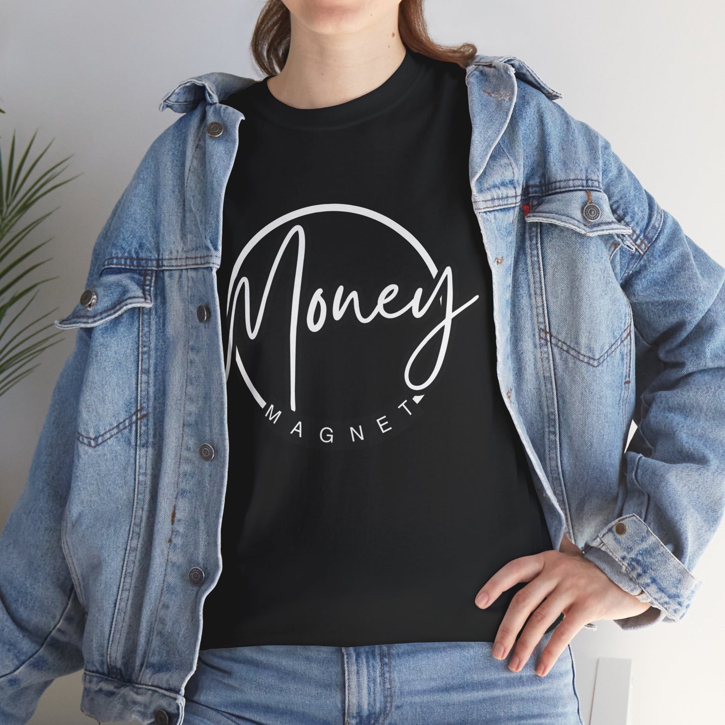 Money Magnet Unisex Heavy Cotton Tee β Motivational Graphic Tee for Positive Vibes