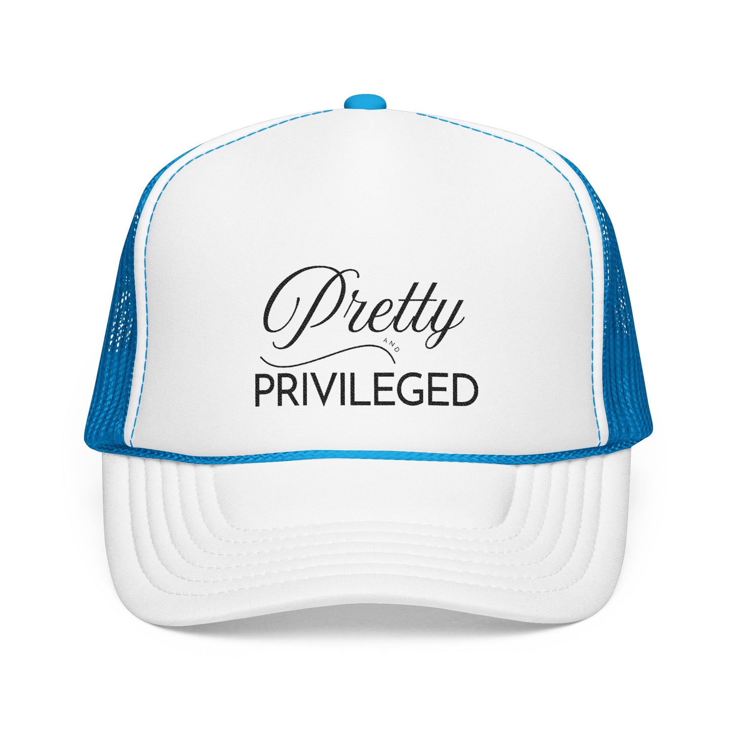 Pretty Privileged Foam Trucker Hat - Stylish Embroidered Cap for Fashion Lovers