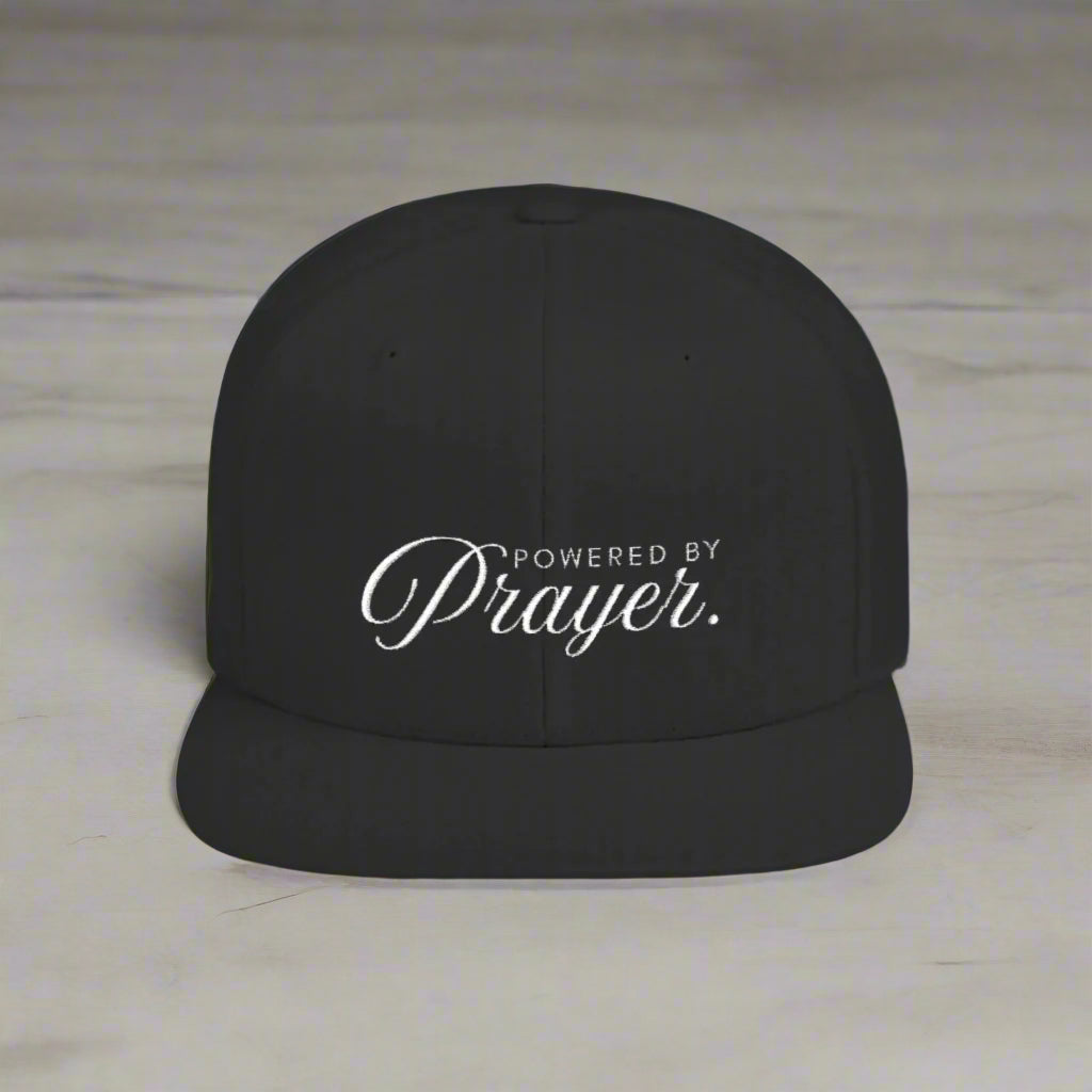 Powered By Prayer - Snapback Cap - Stylish Flat Bill Snapback