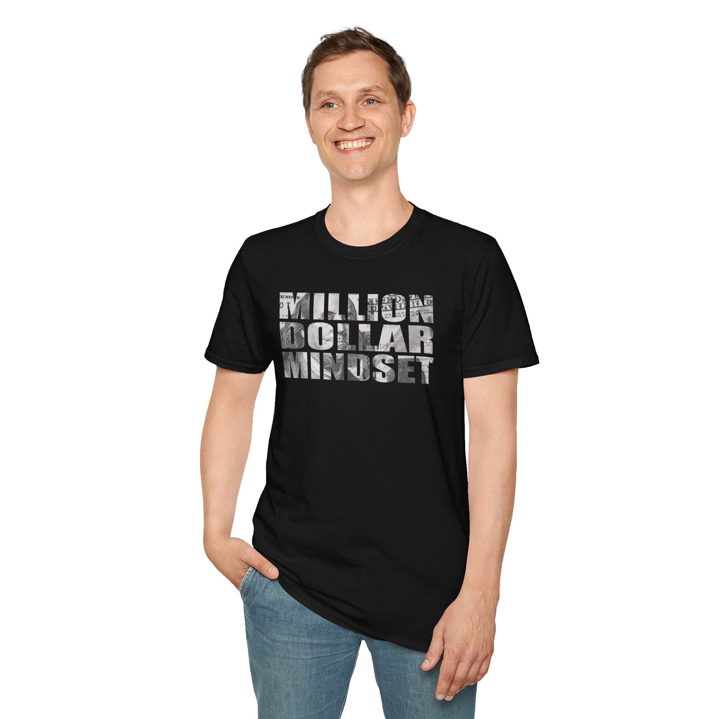 Million Dollar Mindset Unisex Softstyle T-Shirt - Motivational Apparel for Success Seekers