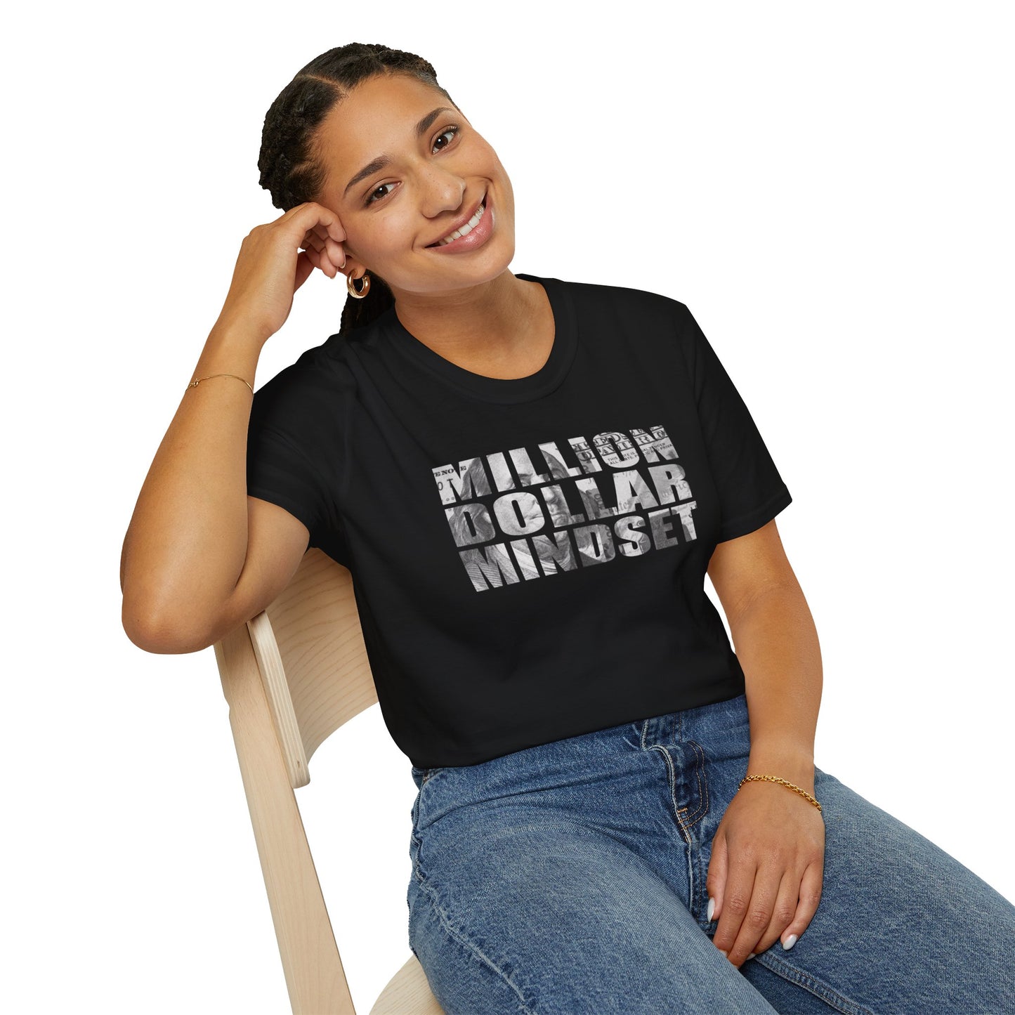 Million Dollar Mindset Unisex Softstyle T-Shirt - Motivational Apparel for Success Seekers