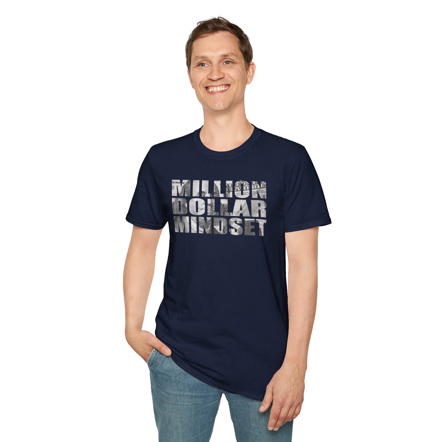 Million Dollar Mindset Unisex Softstyle T-Shirt - Motivational Apparel for Success Seekers