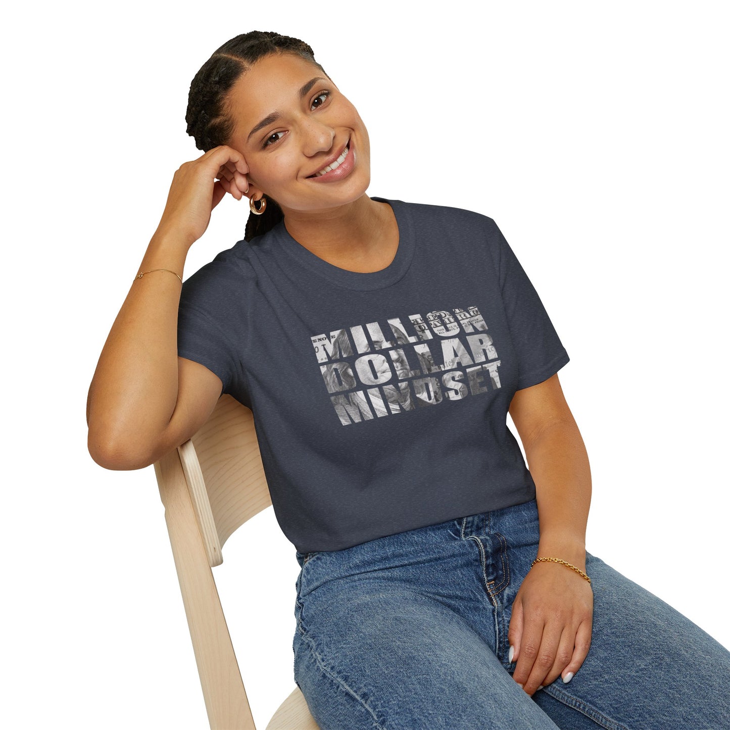 Million Dollar Mindset Unisex Softstyle T-Shirt - Motivational Apparel for Success Seekers