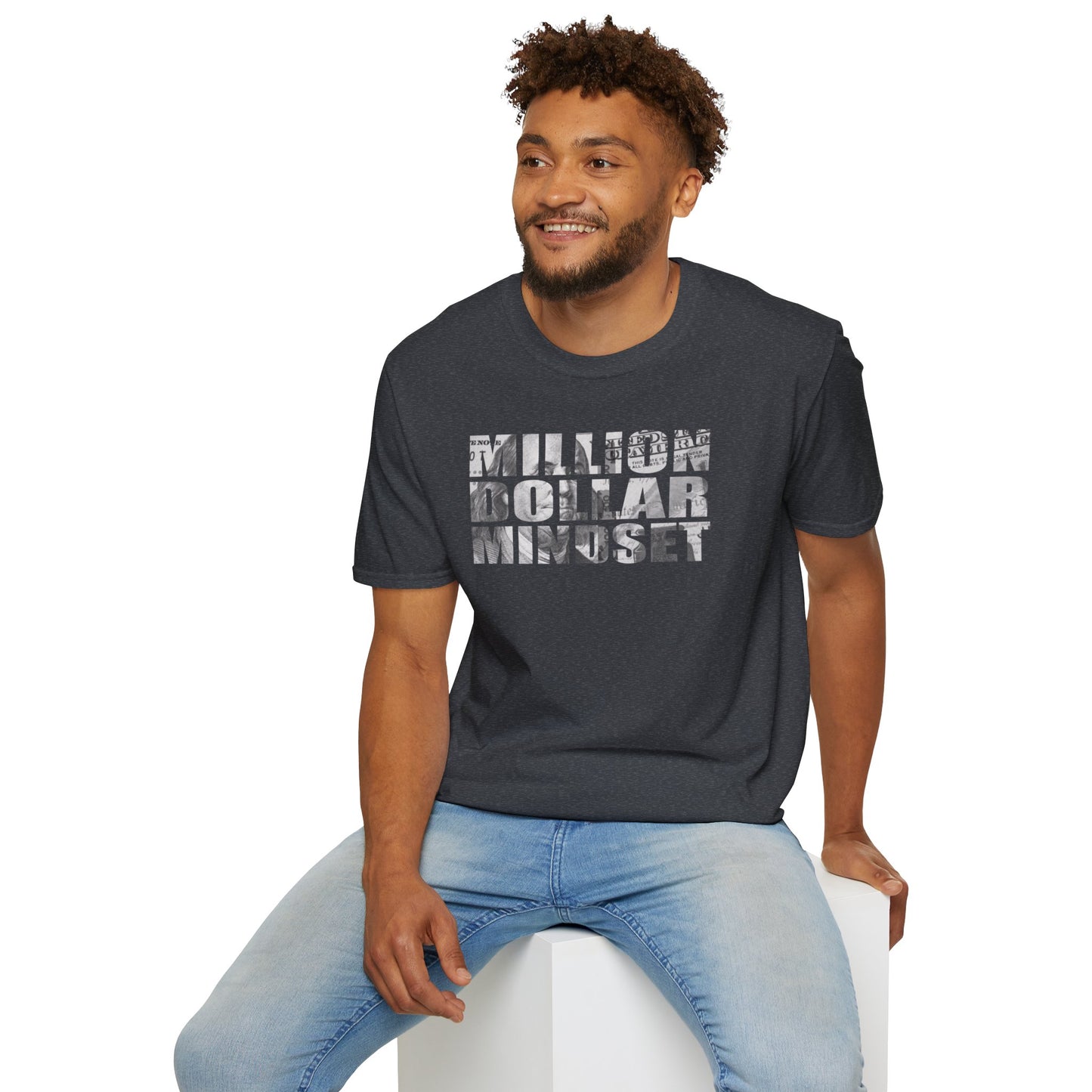 Million Dollar Mindset Unisex Softstyle T-Shirt - Motivational Apparel for Success Seekers