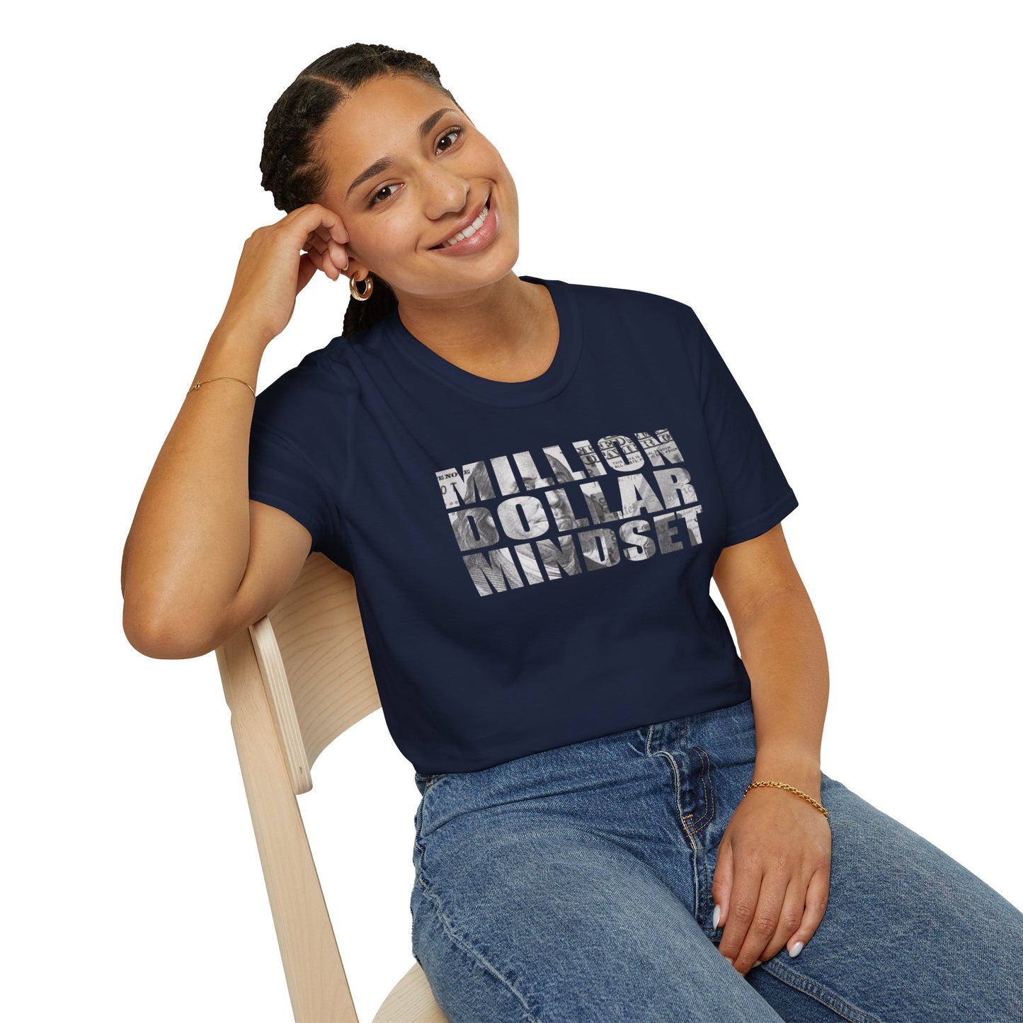 Million Dollar Mindset Unisex Softstyle T-Shirt - Motivational Apparel for Success Seekers