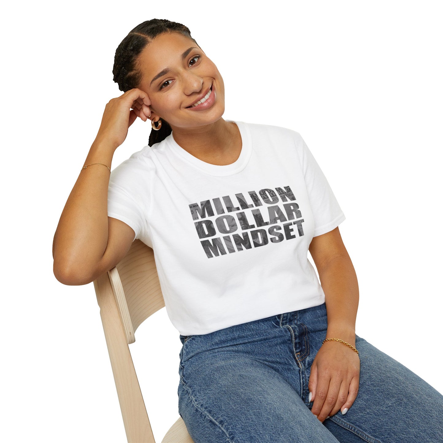 Million Dollar Mindset Unisex Softstyle T-Shirt - Motivational Apparel for Success Seekers