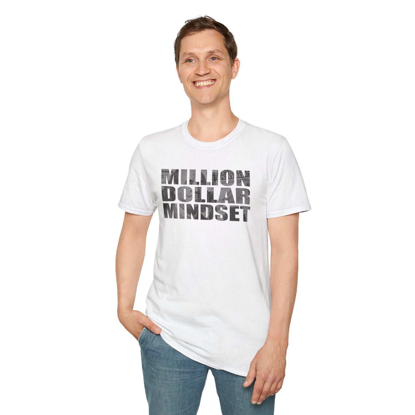 Million Dollar Mindset Unisex Softstyle T-Shirt - Motivational Apparel for Success Seekers