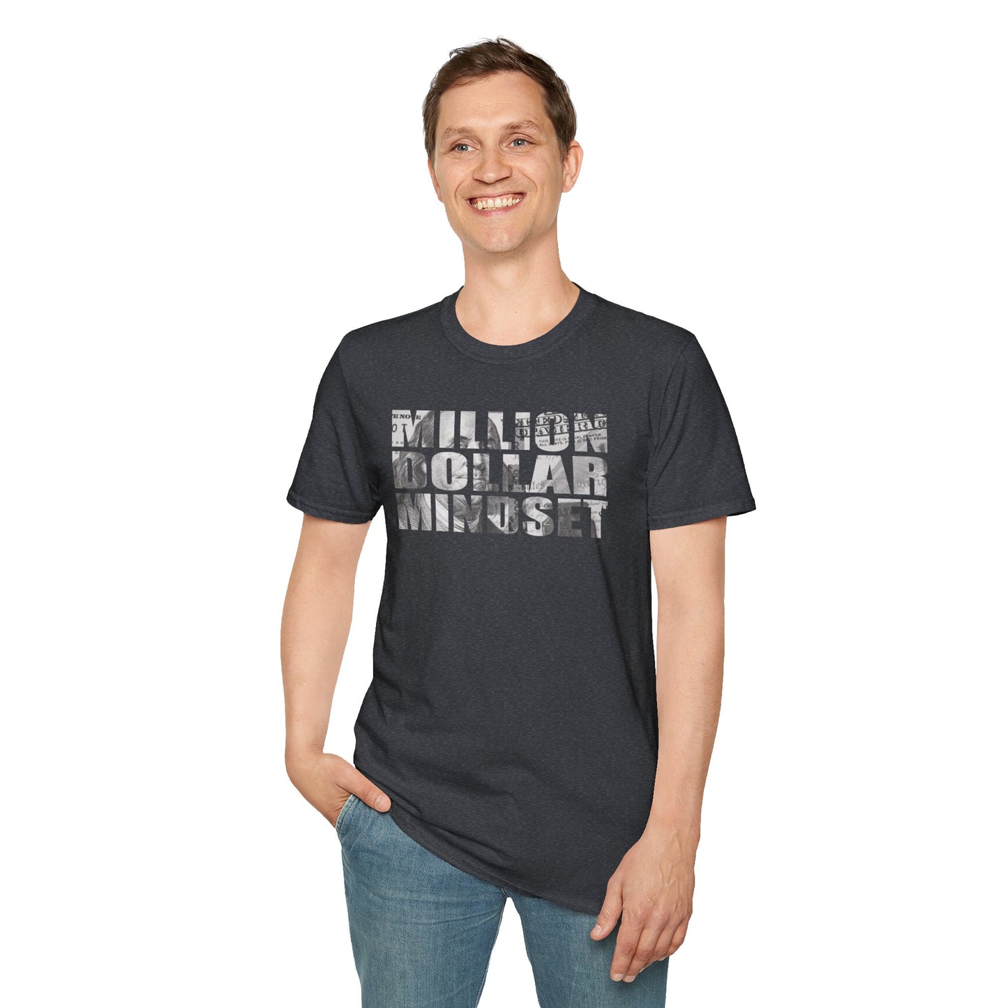 Million Dollar Mindset Unisex Softstyle T-Shirt - Motivational Apparel for Success Seekers