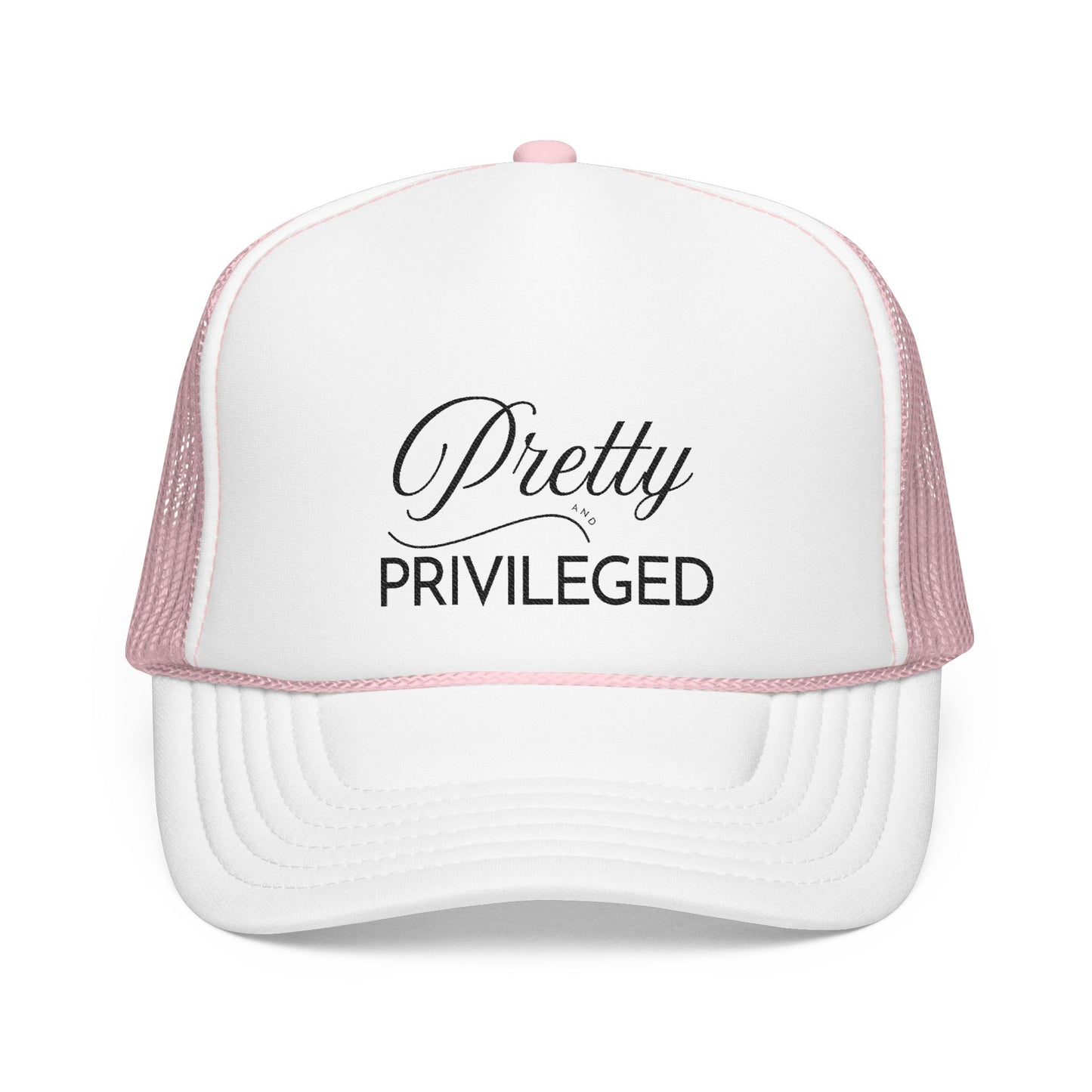 Pretty Privileged Foam Trucker Hat - Stylish Embroidered Cap for Fashion Lovers
