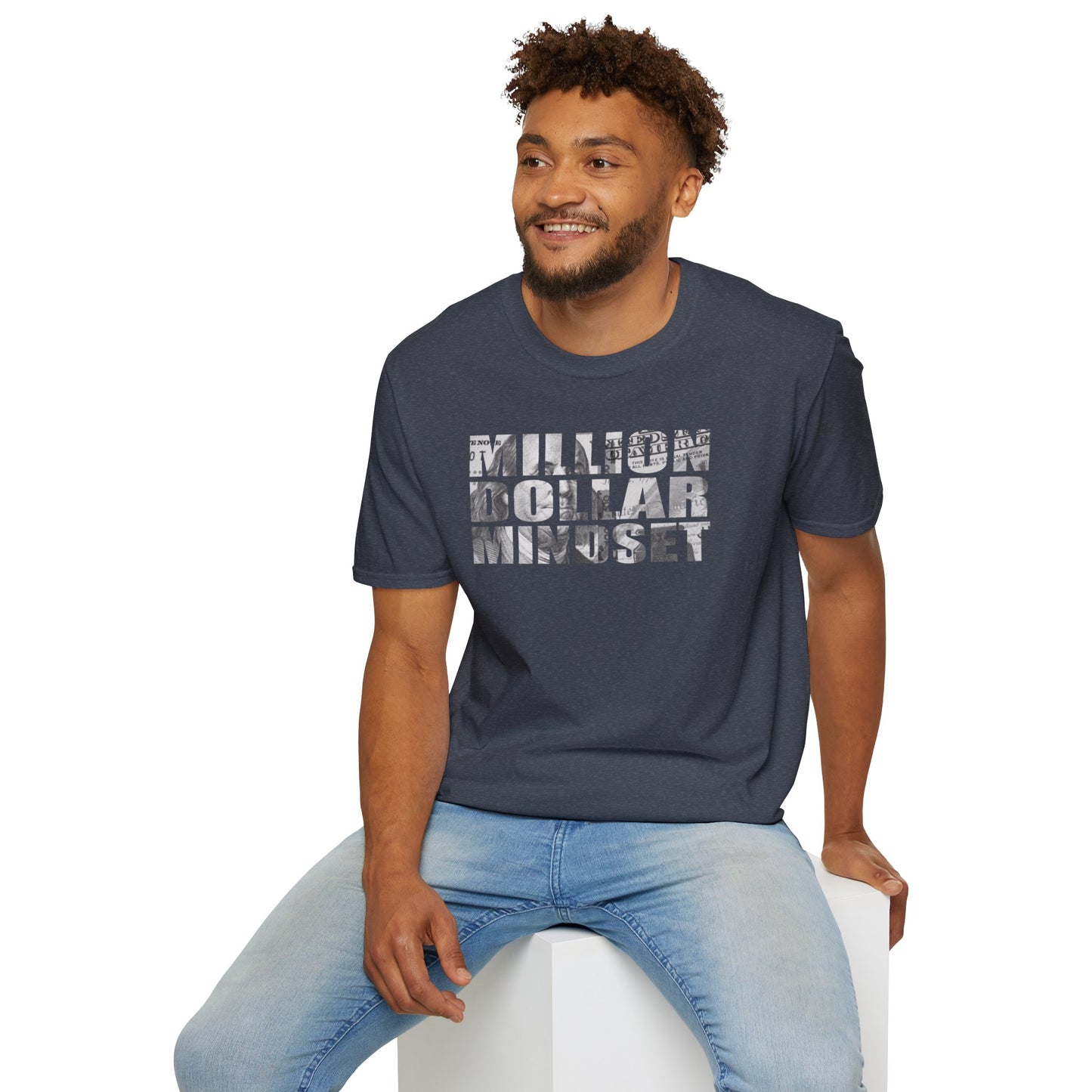 Million Dollar Mindset Unisex Softstyle T-Shirt - Motivational Apparel for Success Seekers