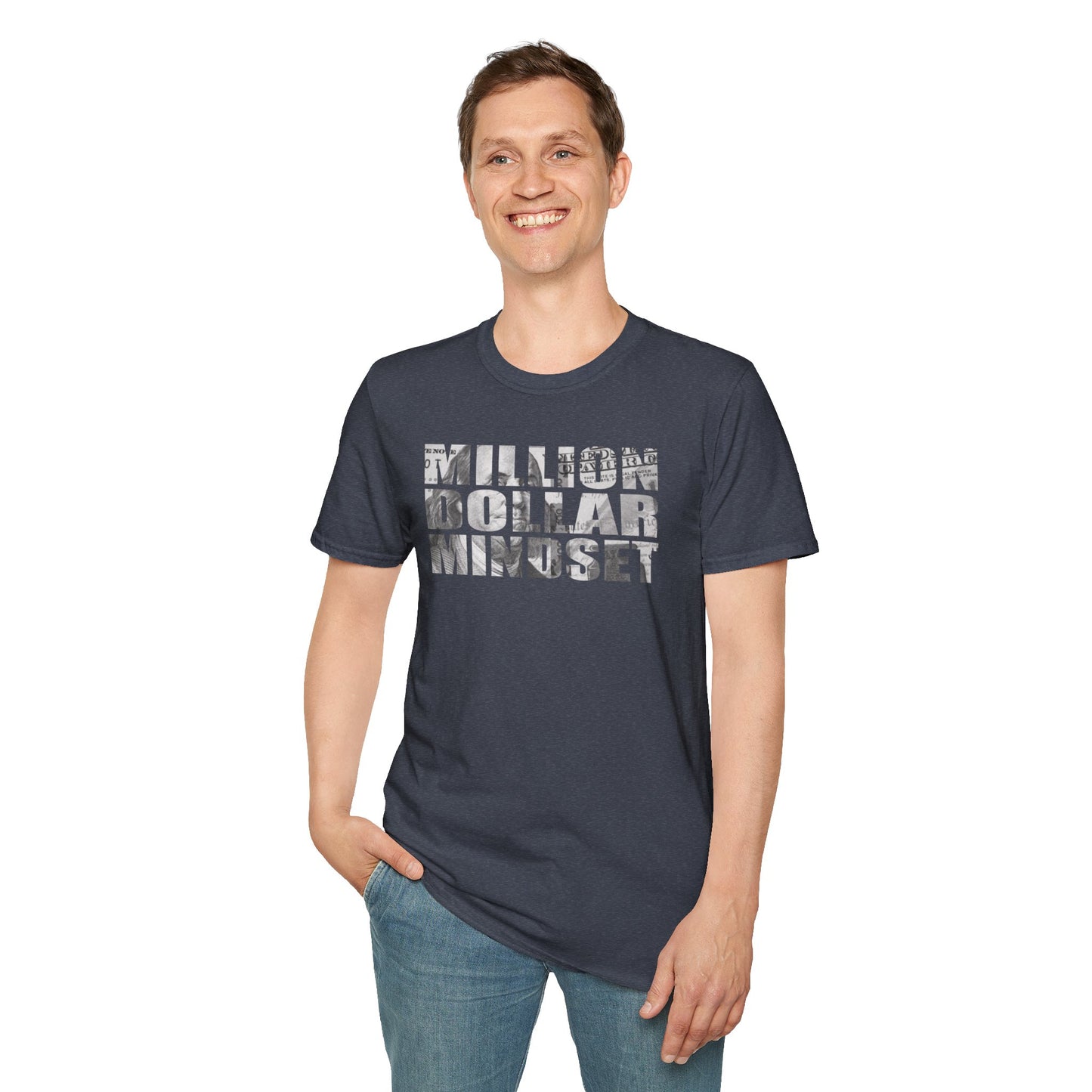 Million Dollar Mindset Unisex Softstyle T-Shirt - Motivational Apparel for Success Seekers
