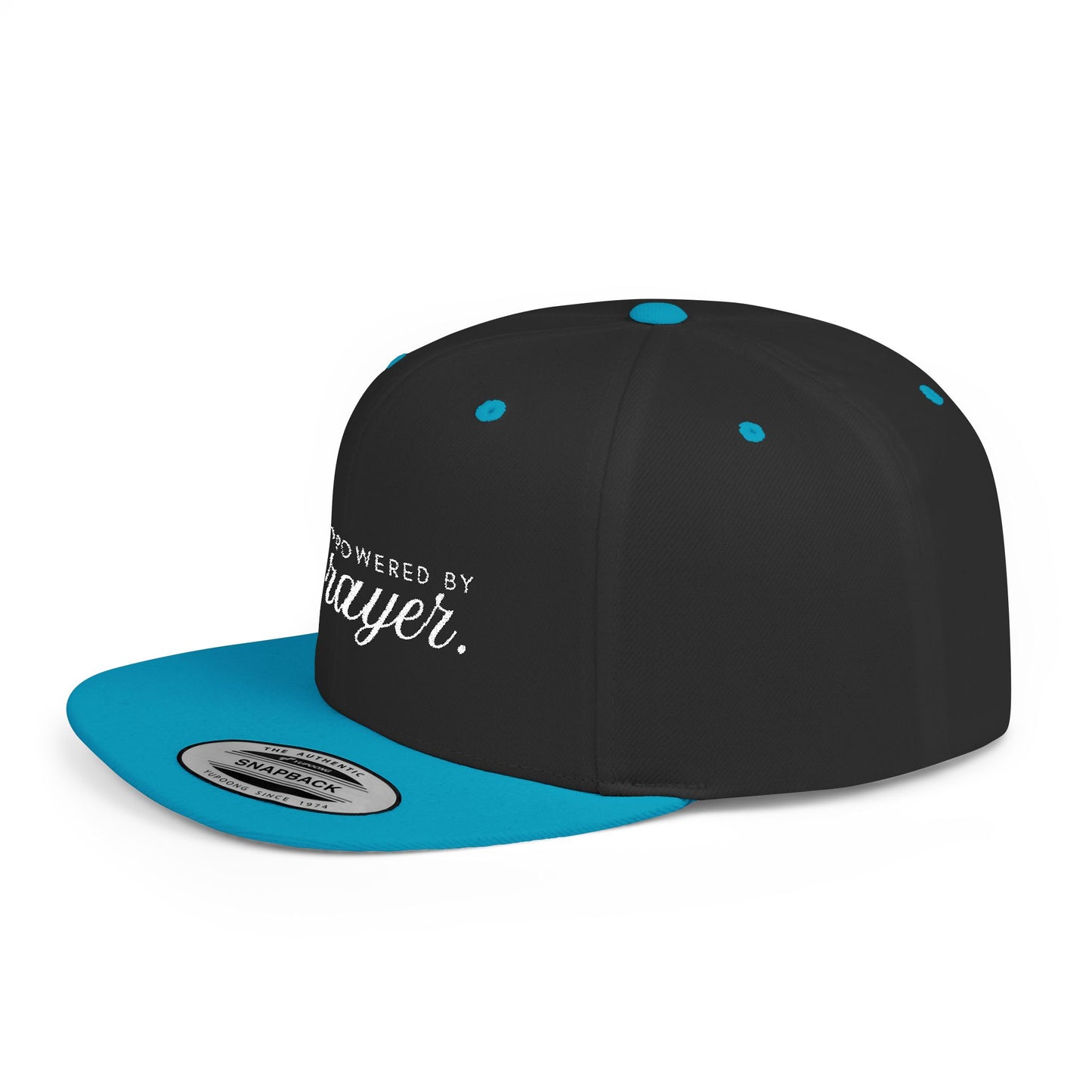 Powered By Prayer - Snapback Cap - Stylish Flat Bill Snapback