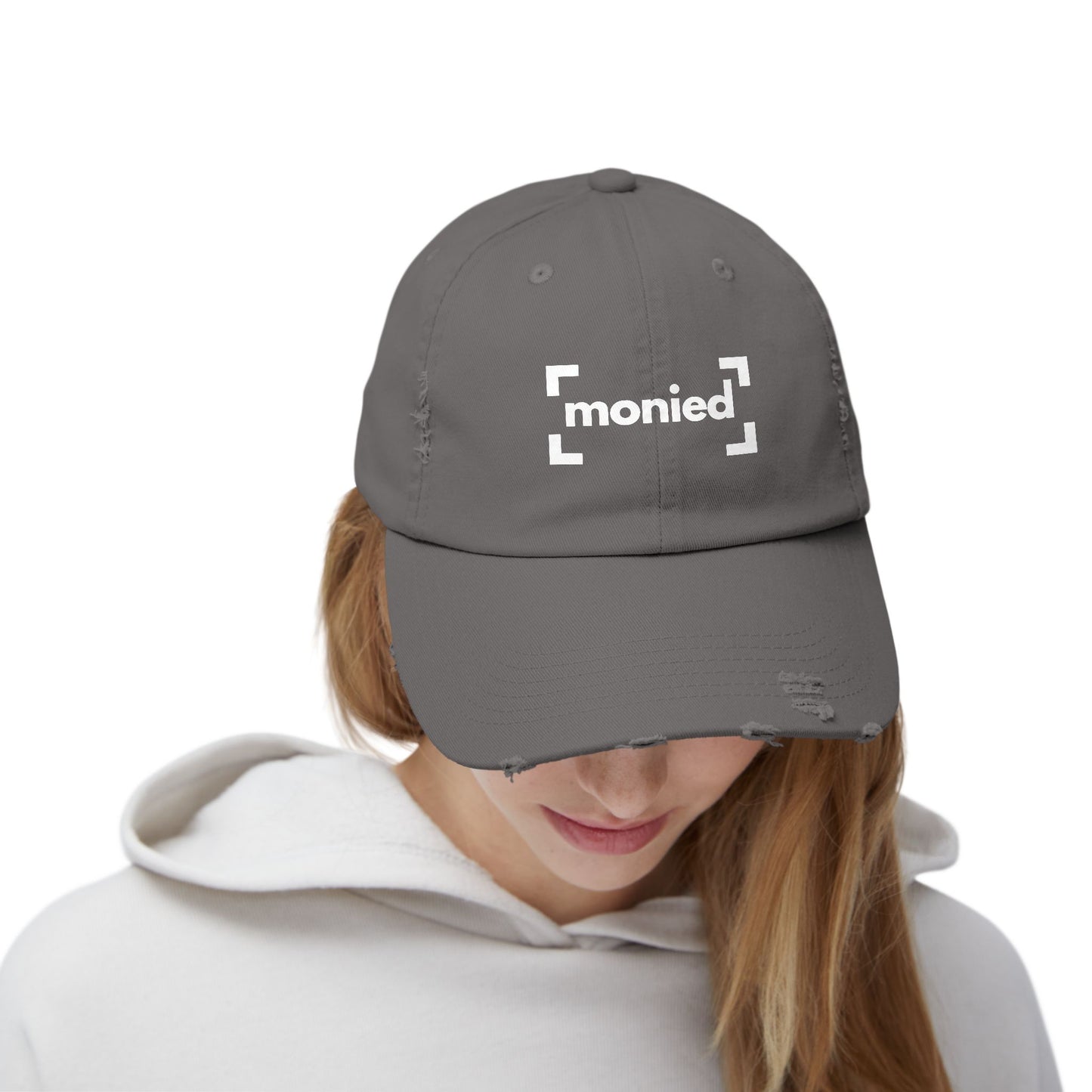 Trendy Distressed Cap - Monied Hat, Unisex Fashion Accessory, Gift for Entrepreneurs, Casual Everyday Wear, Adjustable