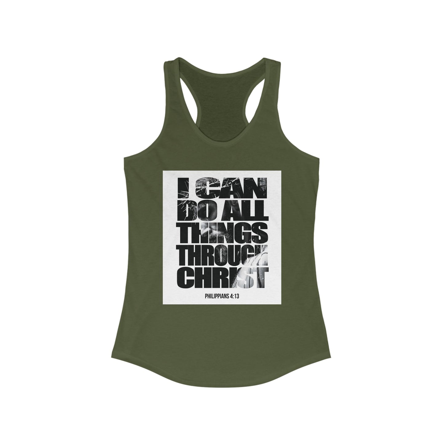 Inspiration Racerback Tank - "I Can Do All Things Through Christ"