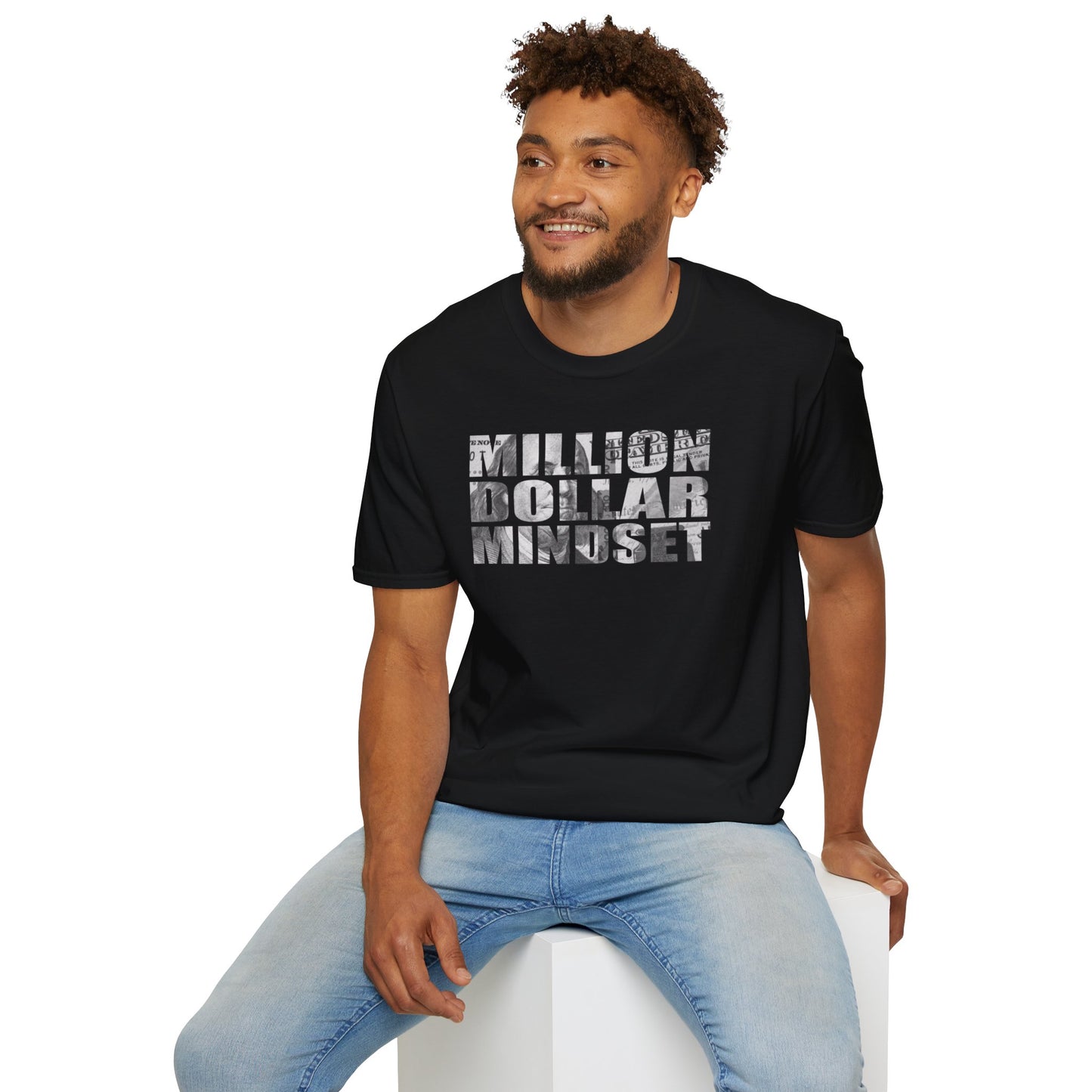 Million Dollar Mindset Unisex Softstyle T-Shirt - Motivational Apparel for Success Seekers